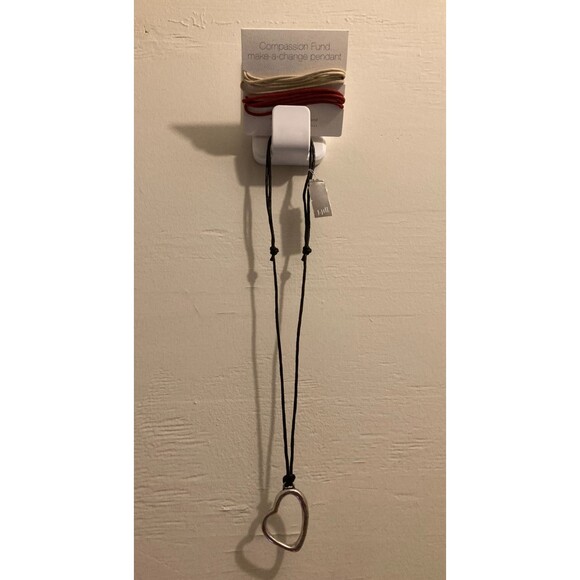 J JILL Rustic Silver Heart Interchangeable Compassion Necklace | $39 Ret. NEW - Picture 2 of 4